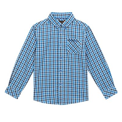 Ben Sherman Boys' blue checked print shirt
